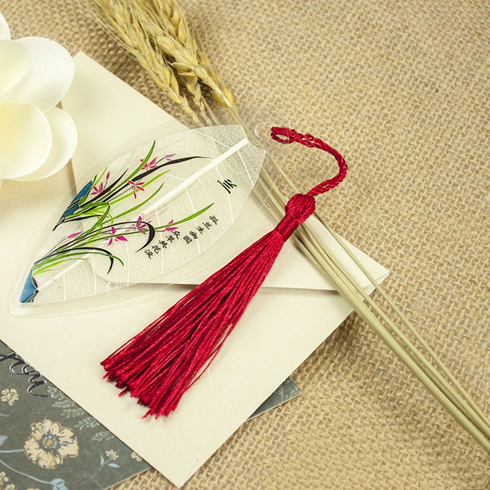 1PC Chinese Style Retro Leaf Vein Bookmark Mini Label Book Indexes Office Student Stationery Reading Bookmark: style6