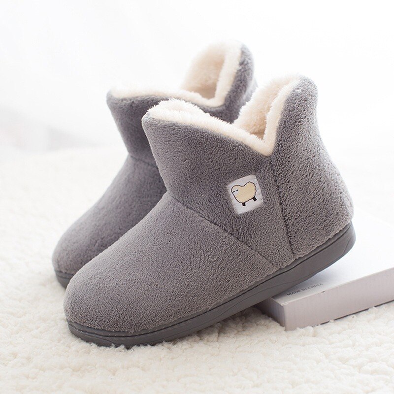 Bottines d'hiver pour femmes, chaussures plates en peluche pour garder au ,