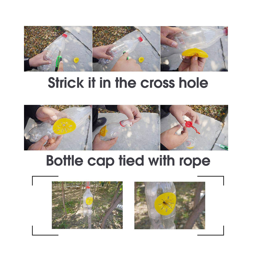 2-10PCS Wasps and Hornet Trap Catcher Fatal Funnel Bee Flying Insects Traps Garden Pest Control Tool Entrance 10MM Flower Shape