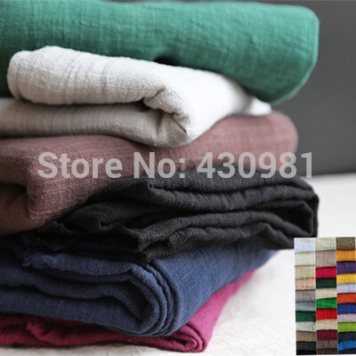 100cm*140cm etniska linne bomull crepe tyg skrynkliga sluby material för gardin scarf klänning