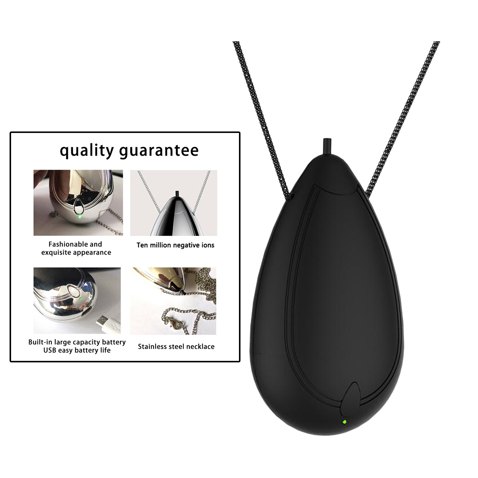 Mini Necklace Air Purifier Negative Ion Generator Ionizer Anion USB Charging