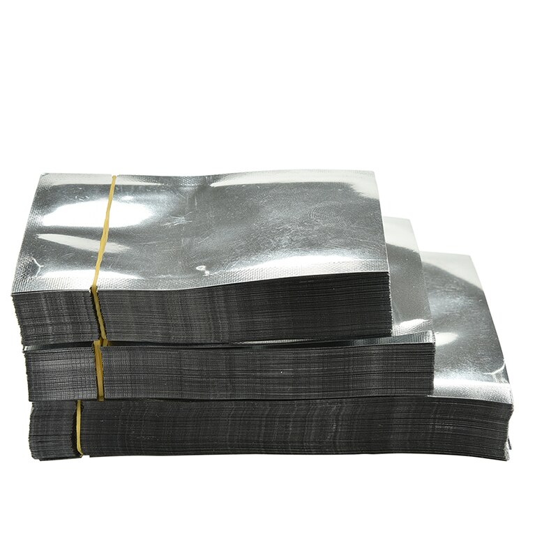 Bolsas de aluminio para sellado al vacío, bolsas de Mylar plateadas para almacenamiento de utensilios de cocina para el hogar, 100 Uds.