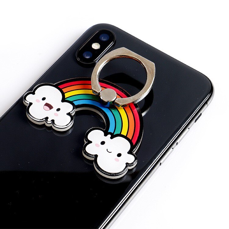 Finger Ring Banana Kaktus Handy Ständer Halter Eis Smartphone Halter Stehen für Iphone Xiaomi Alle Telefon: Black