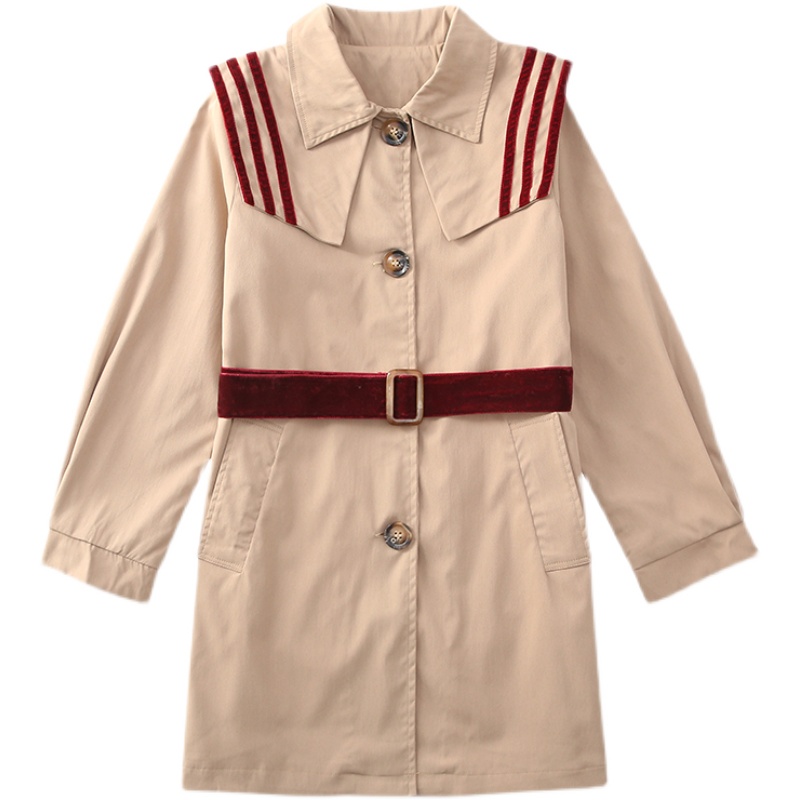 Meisjes Klassieke Trenchcoat - Engelse Stijl Dubbele Rij Knopen Bovenkleding met Ceintuur