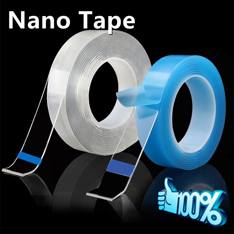 Nano Tapes No Trace Reusable Double Sided Gum Strong Kitchen Transparent Notrace Stickers Anti Skid Waterproof Cleanable Tape