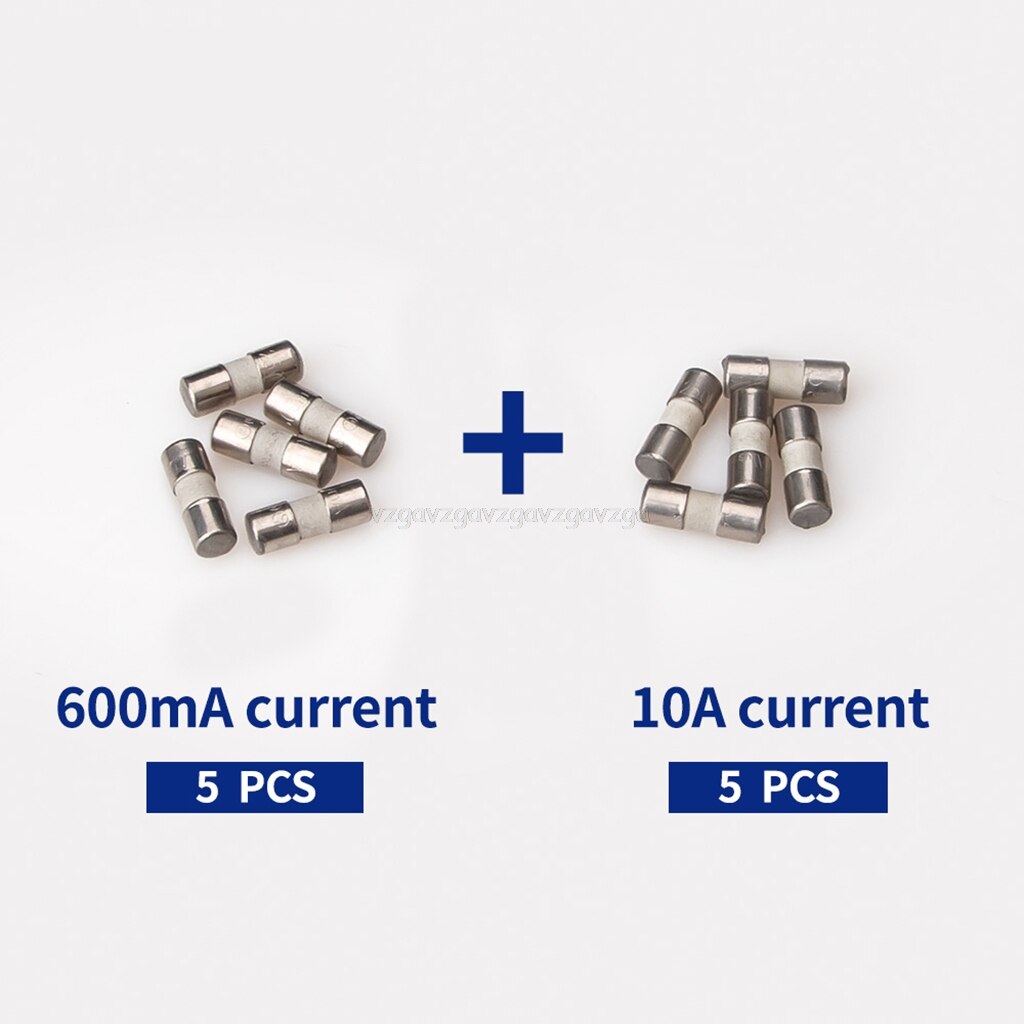 20pcs Ceramic Fuse For Multimeter Instrument 600mA 10A Ceramic British Plug Fuse 50PB: 10pcs