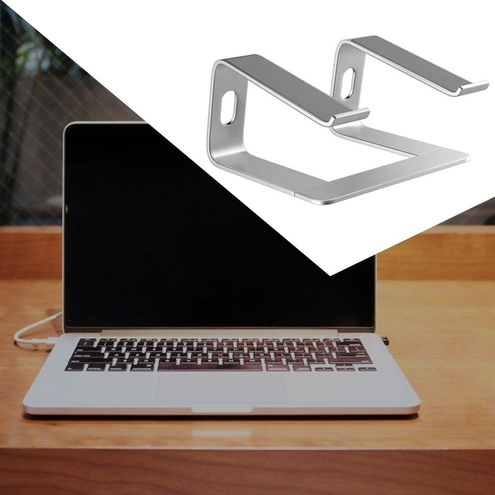 1 stk. aluminiumslegeret bærbar pc-stativ forhøjet stativ computer desktop metalbase køleholder bærbar stativ
