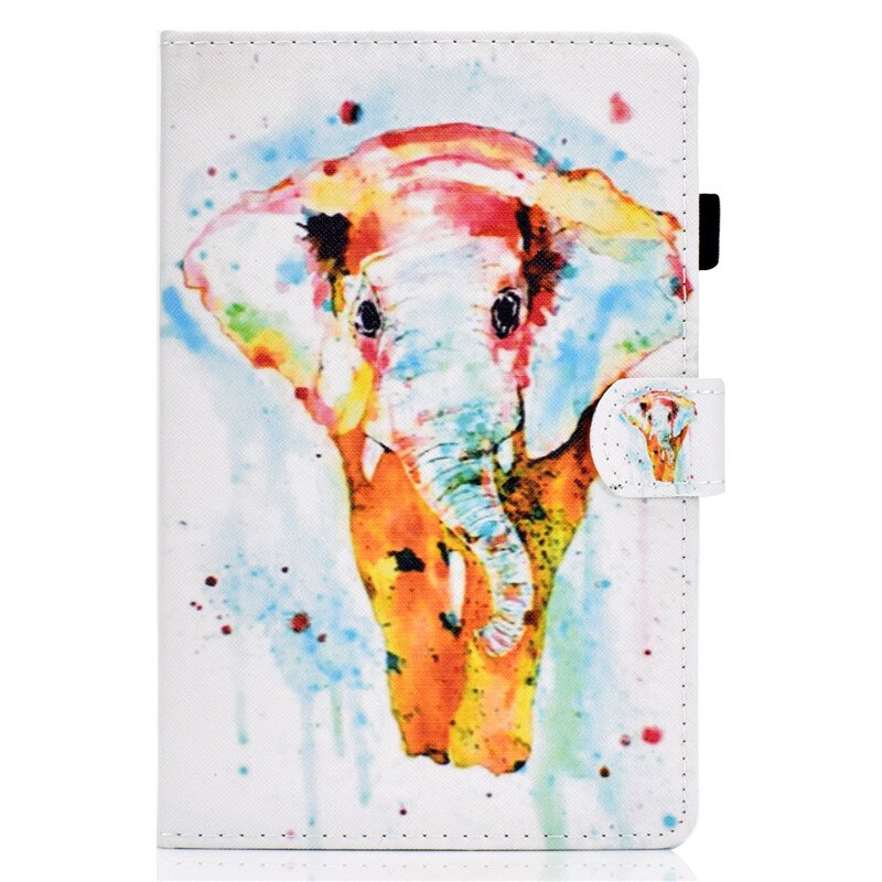 For Samsung Galaxy Tab E 9.6 inch SM T560 Case Monkey Cat Painted Tablet for Funda Samsung Galaxy Tab E T561 Cover Kids SM-T560: paint elephant