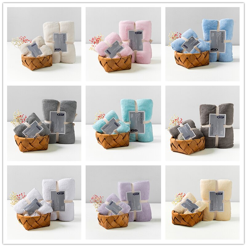 Adulte absorbant ensemble de serviettes de bain chaîne tricoté polyester brocart corail polaire serviette de bain hôtel serviette serviette de bain