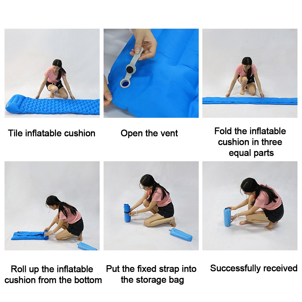 Inflatable Camping Mat Ultralight Sleeping Pad Air Mattresses Portable Outdoor Travel Folding Cushion Bed for Hiking Trekking