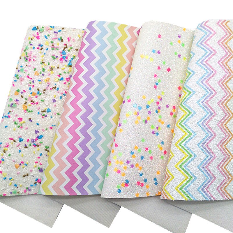 Strössel hjärtan chunky glitter läder pilar tryckta glitter syntetiskt läder vinyl läder lakan för bågar gör det själv 21 x 29cm q816