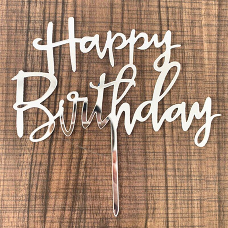 Joyeux anniversaire gâteau Topper acrylique lettre décoration de gâteau fournitures de fête joyeux anniversaire noir gâteau décorations: B5