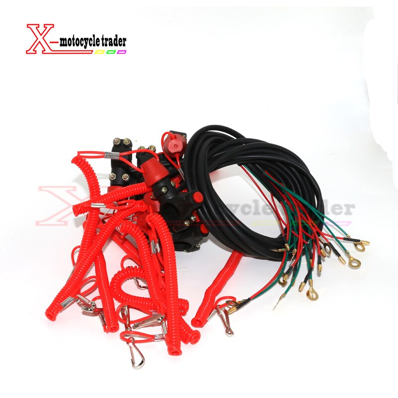 Kill Stop Switch Open Closed Safety Tether Push Button for 2 Stroke ATV Quad Go Kart Dirt Pocket Mini Bike Motorcycle Motocross