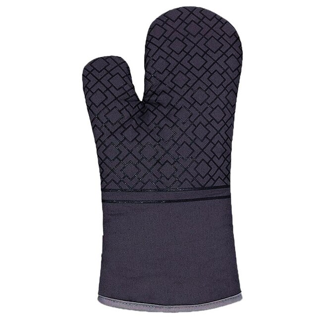 Oven Mitts And Pot Holders , Kitchen Oven Glove High Heat Resistant 500 Degree Extra Long Oven Mitts And Potholder: Black-Gloves