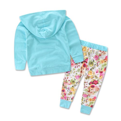 2 stk smålåve baby jente gutt blomster topper hettegensere + lange bukser antrekk sett klær