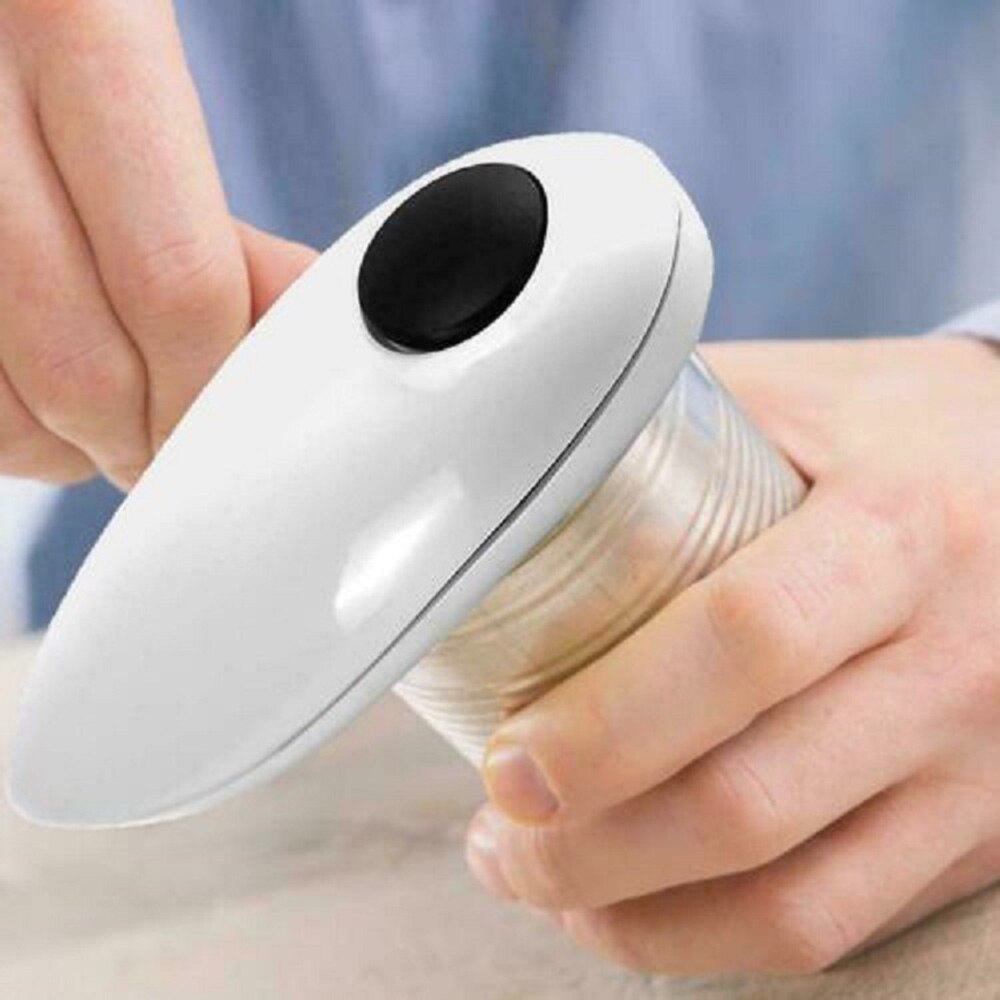 Upgrade Electric Can Opener Automatic Bottle Opener Cordless One Tin Touch No Sharp Edges Handheld Jar Openers Kitchen Tools: Ordinary White