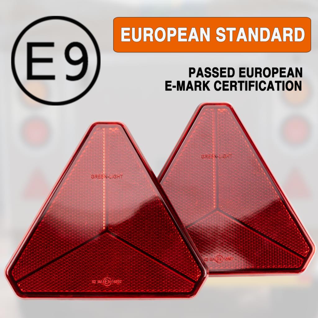 2Pc Triangle Reflector Safety Alert Sign Strip Reflective Red Stickers Universal Camper Lorry Caravan Truck Trailer Bus