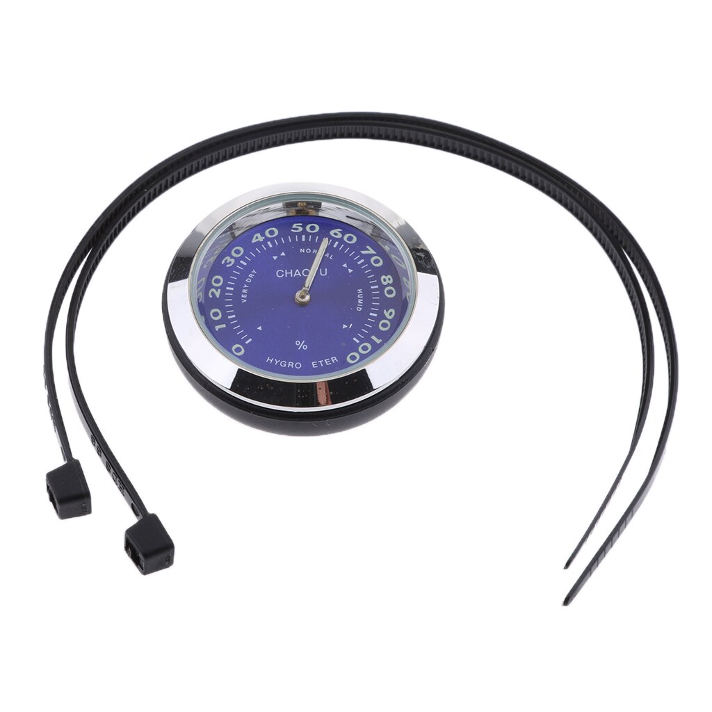 Universal Motorcycle Bike Dial Handlebar Clock/Thermometer/Hygrometer: Hygrometer - Blue