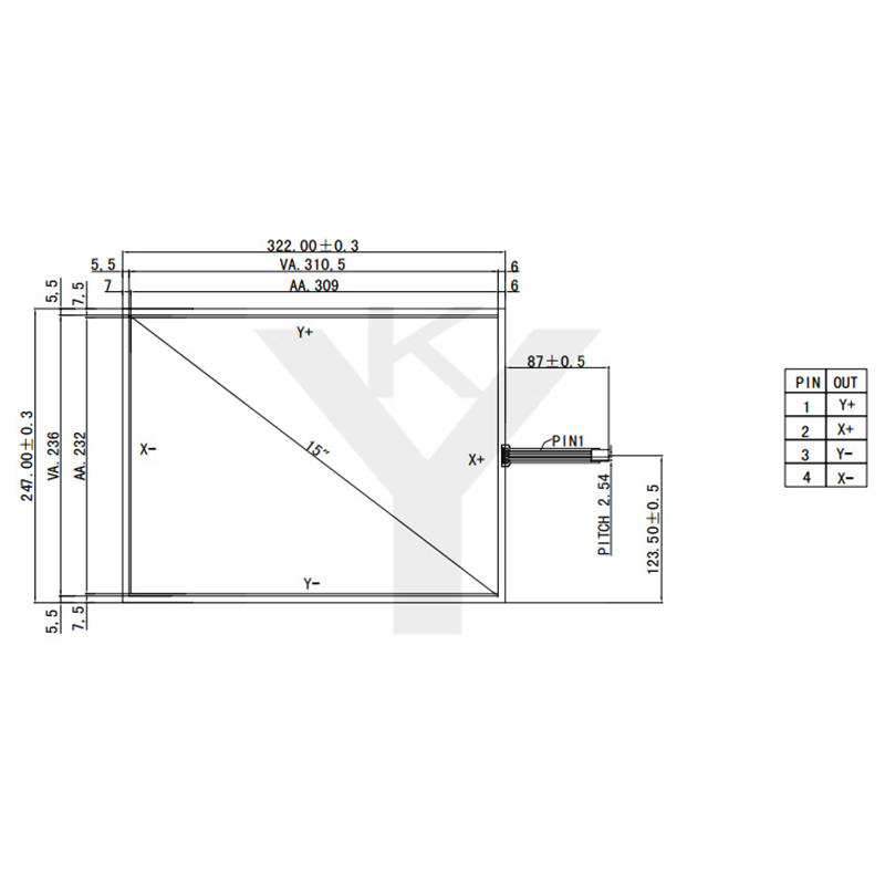 15 zoll 4 draht berühren Bildschirm + USB Hafen Regler Karte Funktion Glas Reparatur Ersatz 322*247mm 322mm * 247mm berühren Tafel