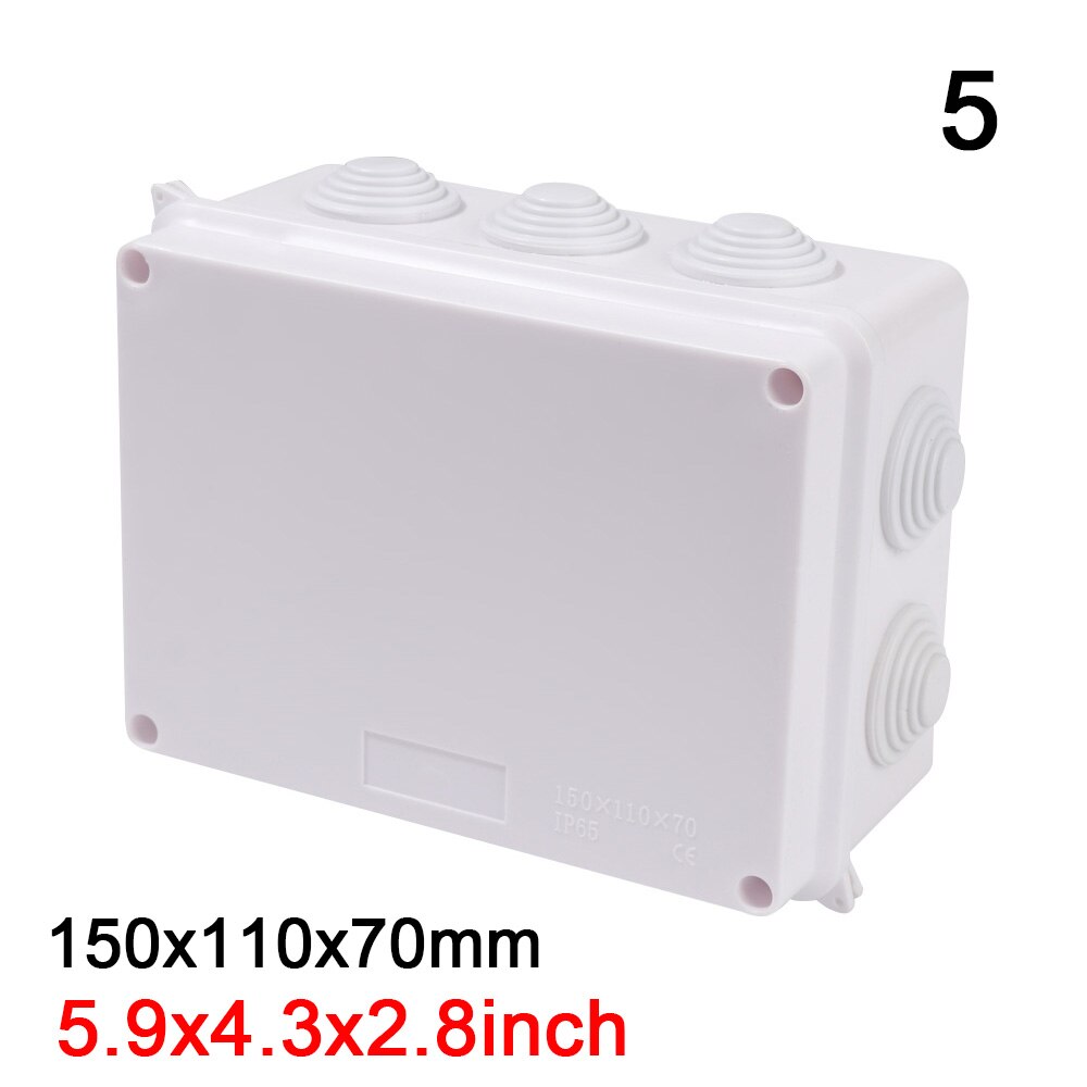ABS Plastic IP65 Electric Control Box Outdoor Waterproof Power Box DIY Indoor Wire Shell Connection Cable Branch Junction Box: 150x110x70mm