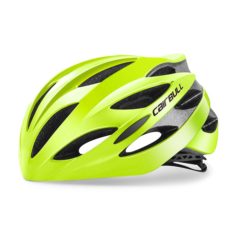 Cascos de bicicleta Cairbull para hombres y mujeres casco de bicicleta ligero MTB bicicleta de carretera de montaña totalmente moldeado protector de cascos de ciclismo: Amarillo / M
