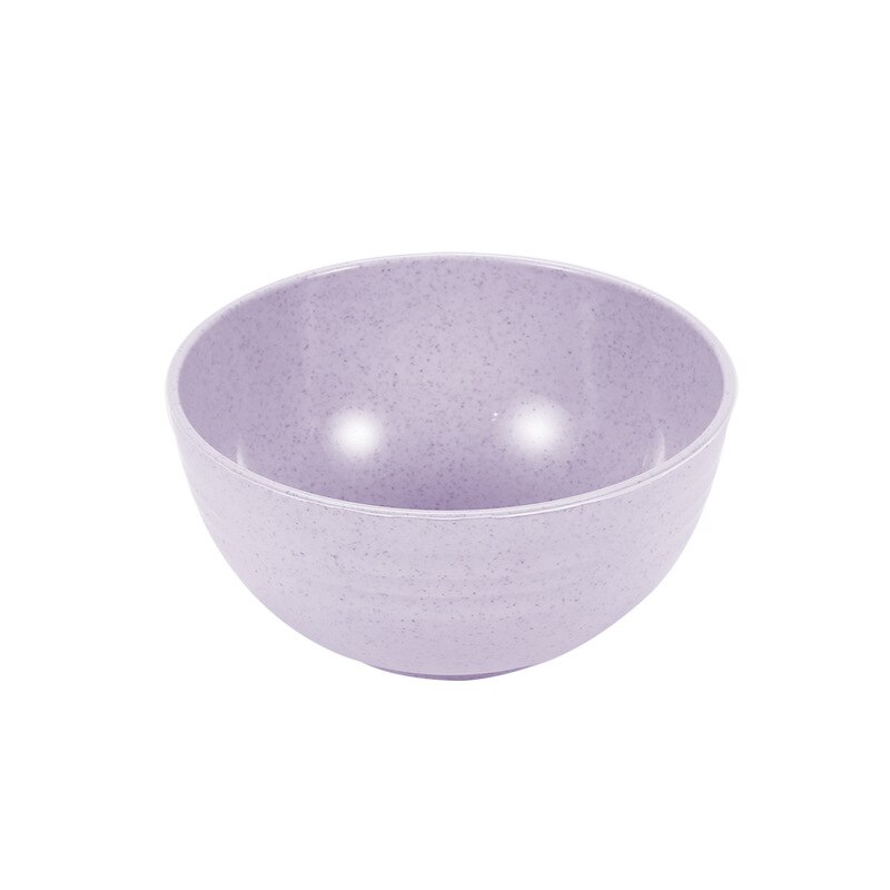 Household Set Large Size Wheat Straw Rice Bowl Baby Solid Food Bowl er tong wan Salad Bowl Fruit Bowl Instant Noodle Bowl: Northern European Style Purple  Diameter 12cm