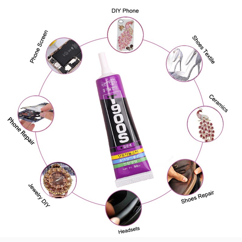 Black 50ML T9000s Super Glue Touch Screen Phone T7000 Scrapbooking Glitter Component Adhesive Diamond Paint Rhinestone UV E8000