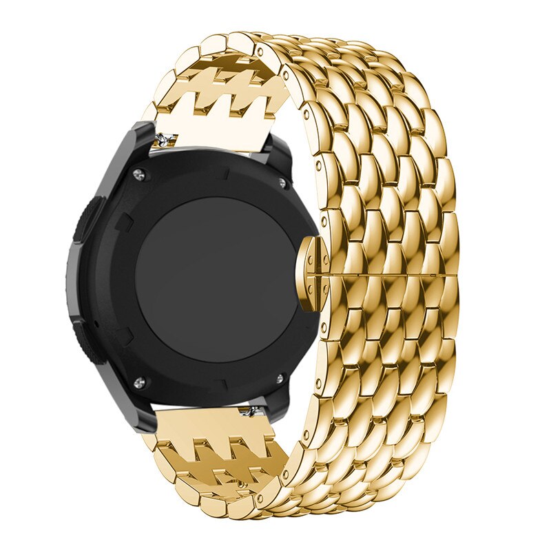 Bracelet de montre de Bracelet de 22mm pour la montre de Huawei GT 2/GT2 / gt 2e Bracelet intelligent Bracelet d'alliage d'acier inoxydable pour la montre de galaxie 46mm: Or