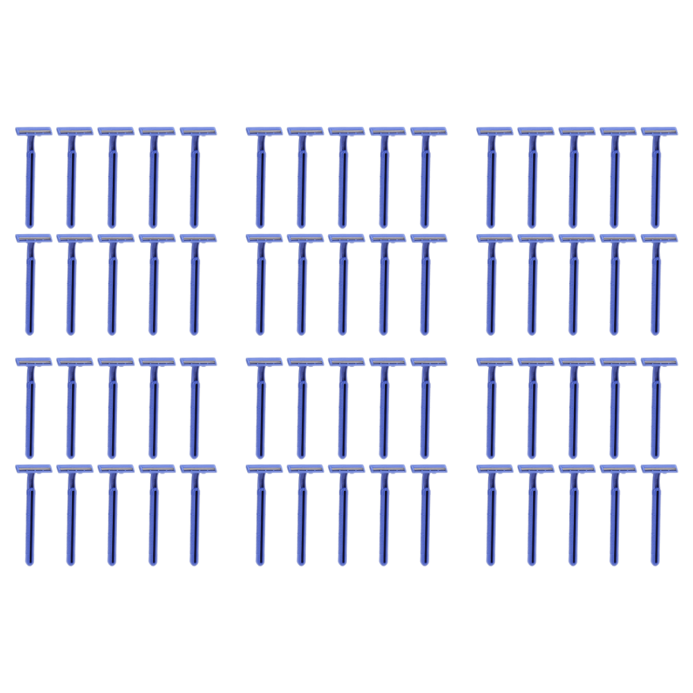 2-- lagers blad bärbar manuell rakhyvel engångsrakblad i rostfritt stål kroppsskäggtrimmer för bad, hotellresor: Gul