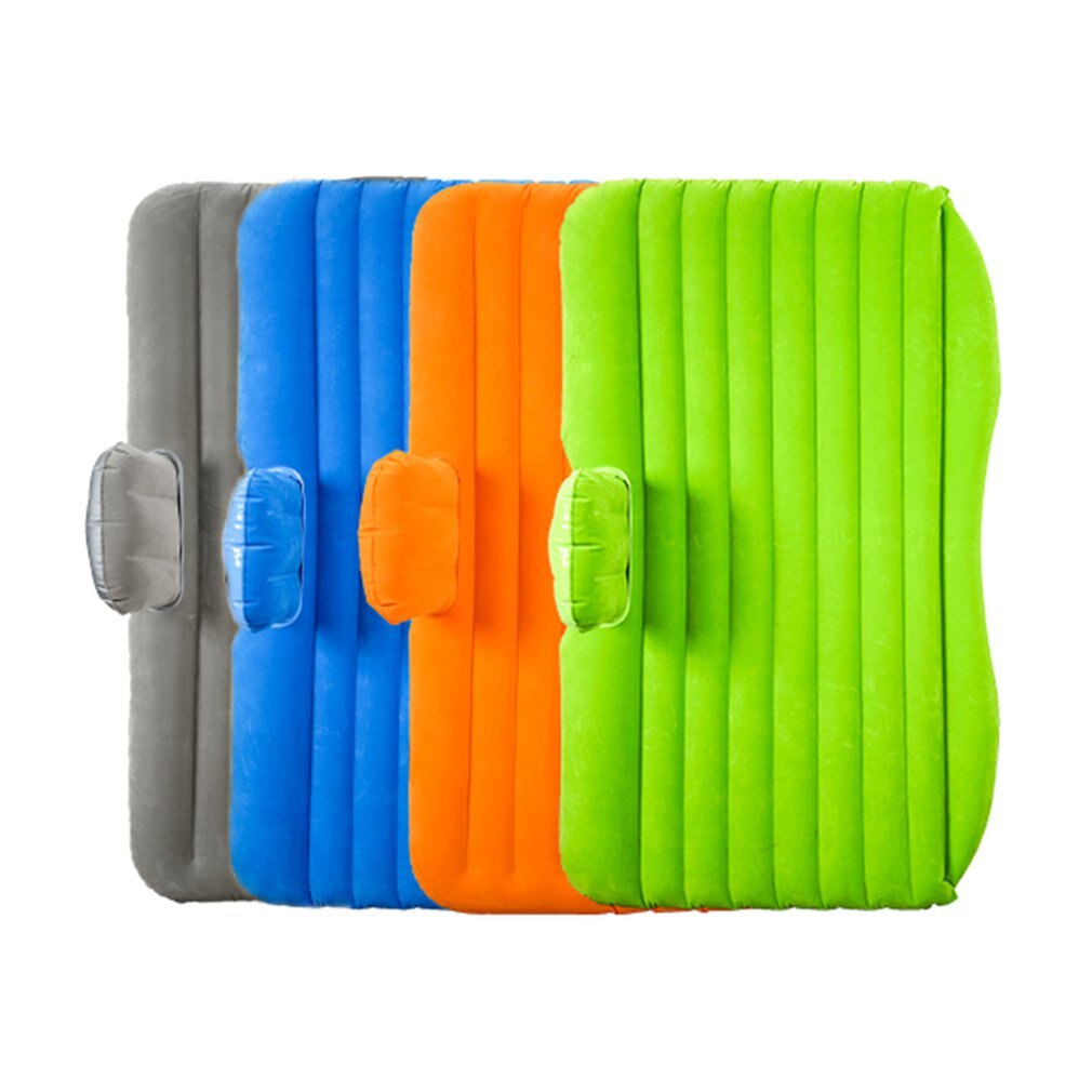 Bil luft oppblåsbar reise madrass seng for bil baksetet madrass multifunksjonell sofapute utendørs camping matte pute