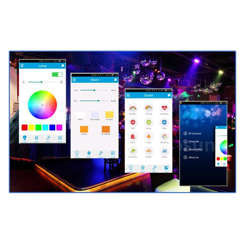 Luz LED Bluetooth bombilla altavoz, bombillas de música, 9W E27 RGB lámpara de cambio con APP Control-reproducir música sincronizada