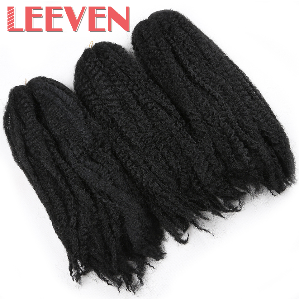 Leeven 18 ''5 unids/lote Afro trenzas Marley pelo trenzas de Crochet peinado pelo trenzado sintético extensión suave giro