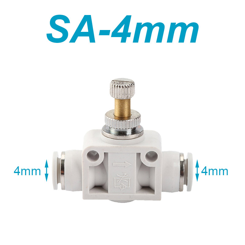 Pneumatic throttle valve SA-4/6/8/10/12mm Pneumatic Air Connector Fitting Control Valve OD Hose Plastic Push In: Transparent
