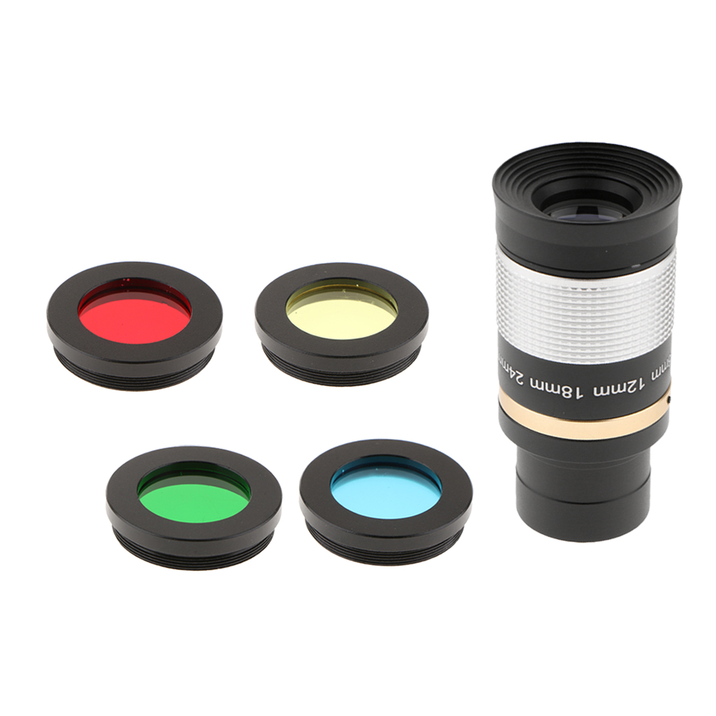 1.25 '' 31.7mm 8-24mm okular multibelagd optisk lins för teleskop skywatcher astronomi  + 4 st linsfärgfilterset