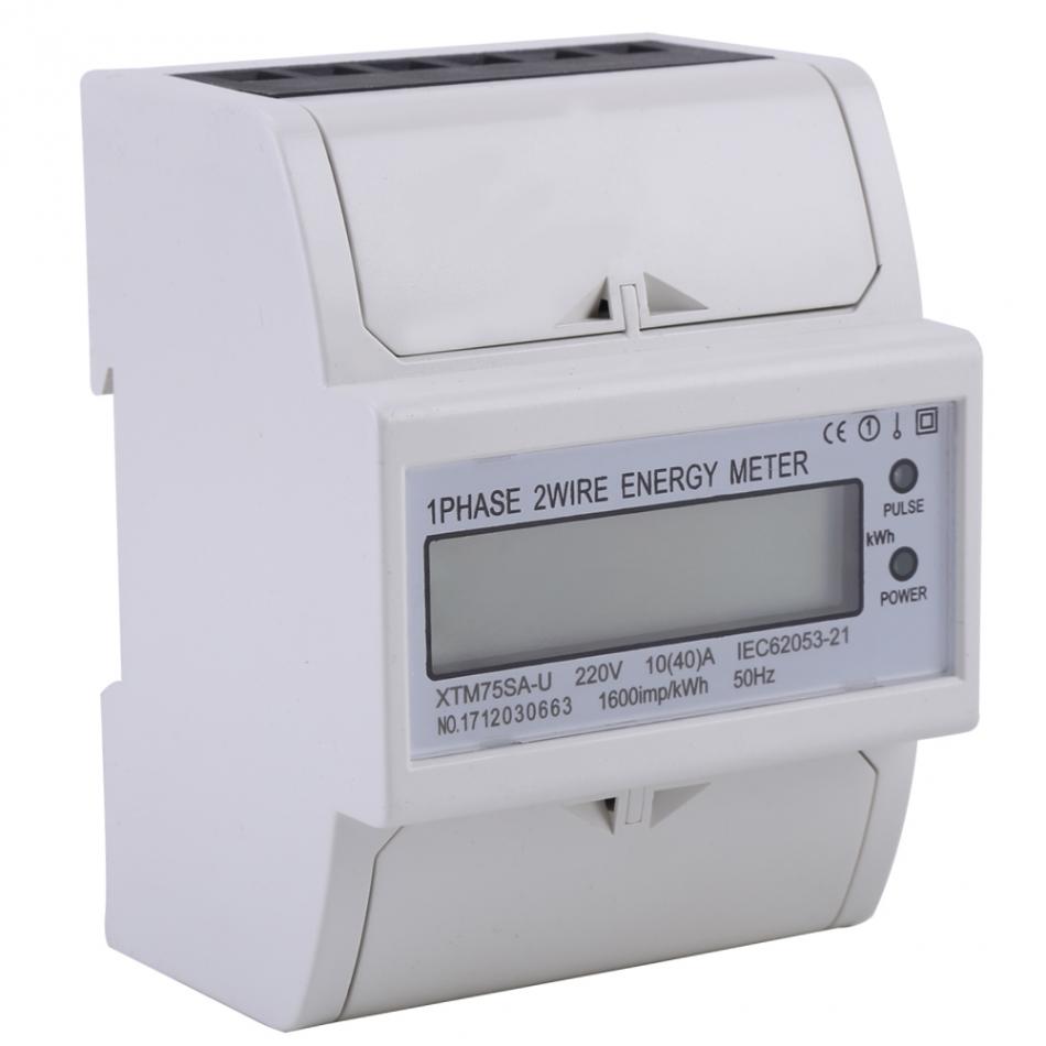 Digital LCD Single-phase Din Rail Electric Meter 10-40A Energy Meter Electronic KWh Meter AC 220V