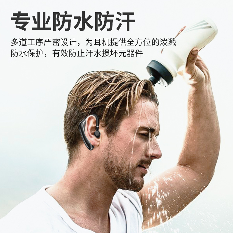 Wireless Bluetooth Headset with Fast Charging Long Battery Life Noise Cancelling Ear-Hook Universal Single-Ear Earpiece