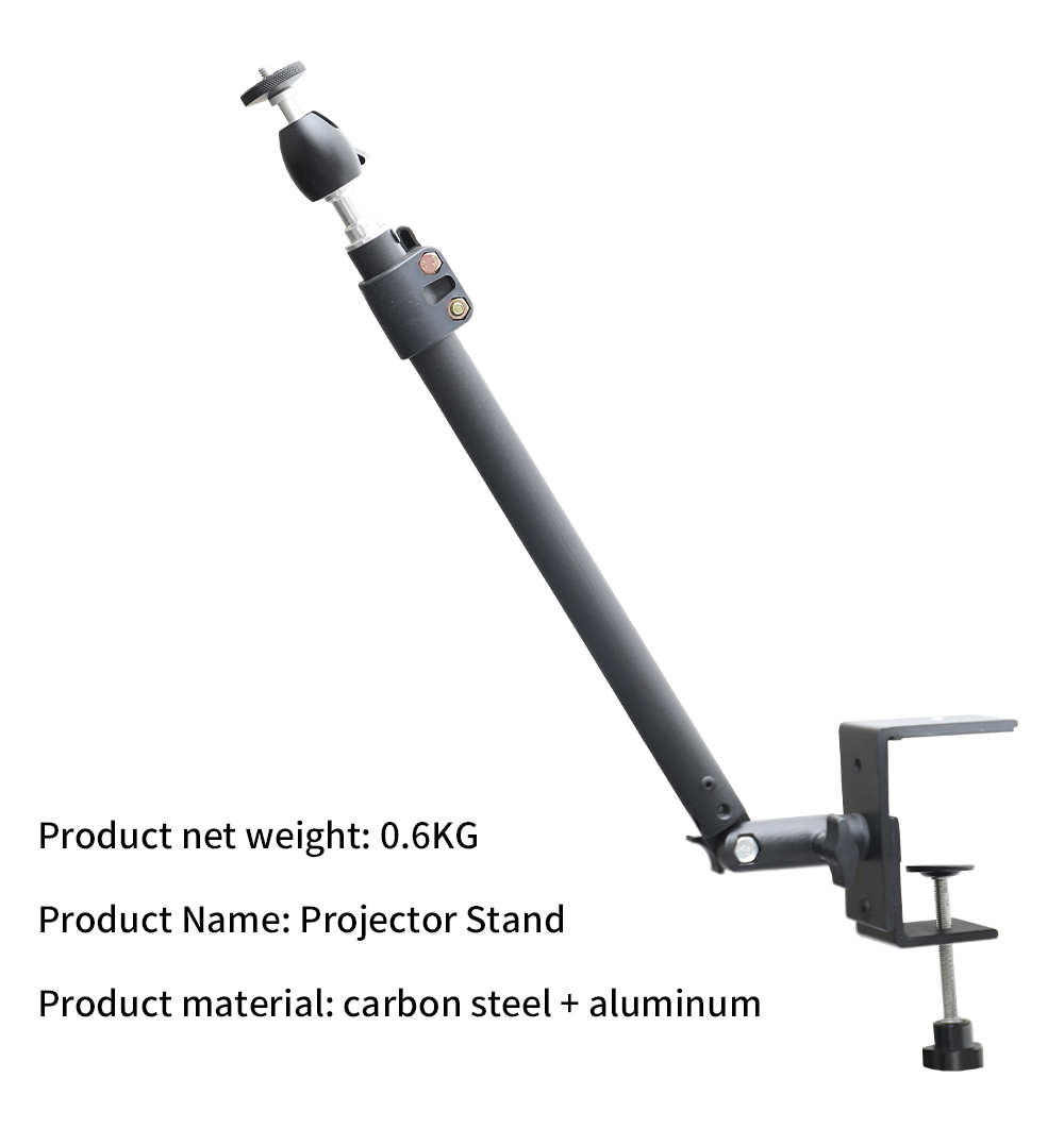 Treppiede con clip da tavolo Monitor da scrivania in piedi con testa a sfera da 1/4" Anello luminoso Staffa regolabile Supporto per fotocamera DSLR