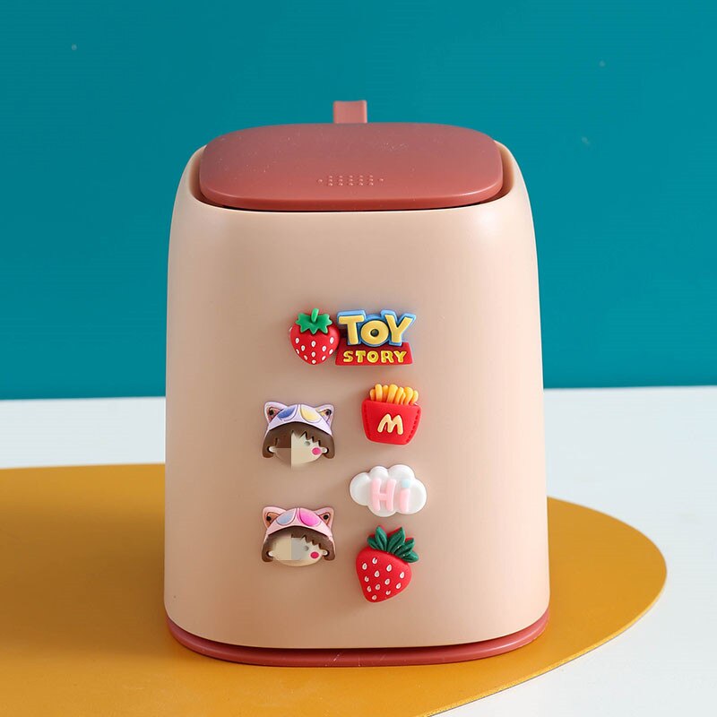 Mini Desktop Smart Table Trash Can Car Bin Bathroom Bedroom Office Kitchen Trash Can Waste Paper Basket Bucket Garbage Toilet: Little Cute