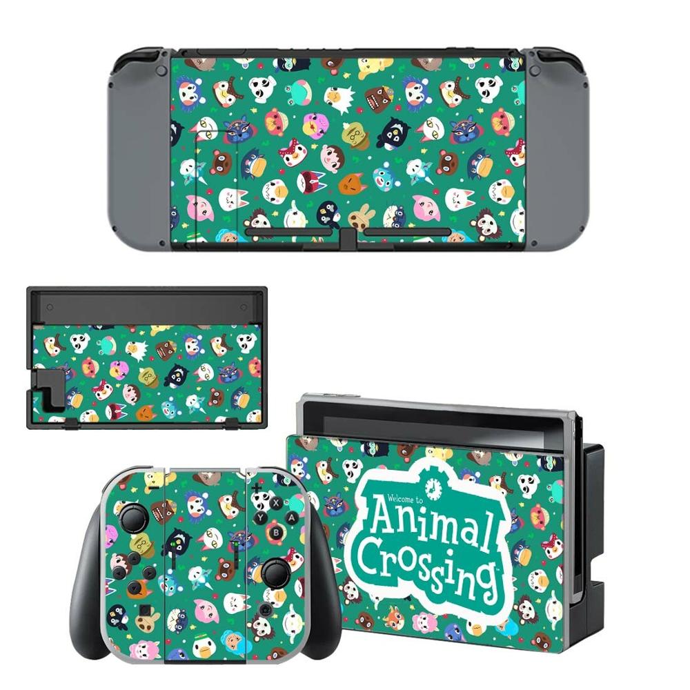 Protector de pantalla de vinilo para consola Nintendo Switch NS, pegatinas protectoras de piel de Animal Crossing + controlador Joy-con