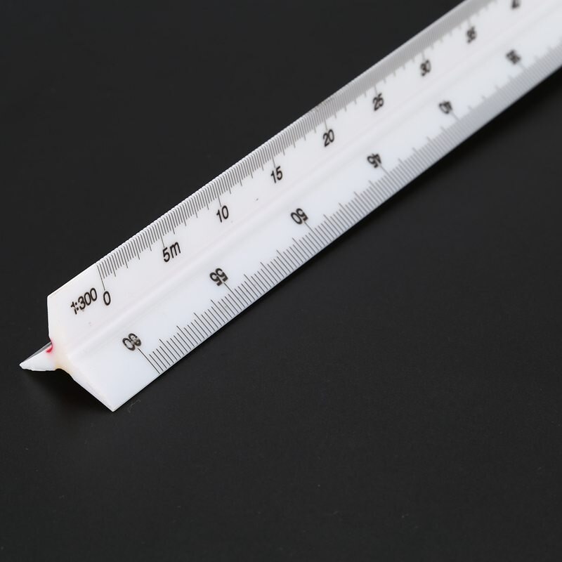 Metric 12inch Plastic Triangular Scale Ruler 1:100 1:200 1:250 1:300 1:400 1:500