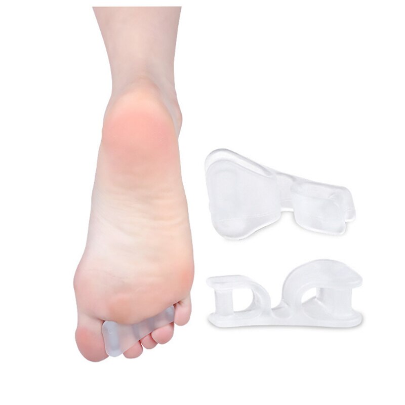 2 kpl = 1 pari ortoosi jalkojen hoito pedikyyri tarvikkeet silikoni geeli kaksireikäinen varpaan erotin suojelija bunion hallux valgus säädin