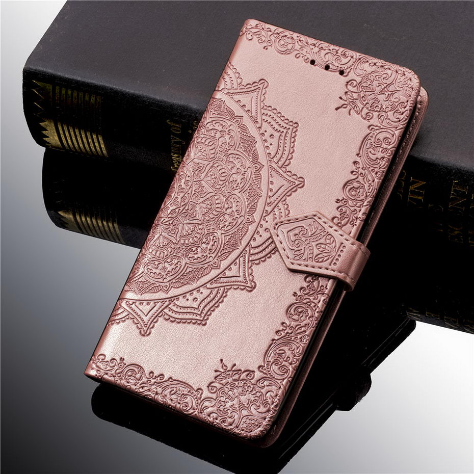 Luxury PU Leather Case For ZTE Blade A510 3D Mandala flower Flip Wallet Case For ZTE Blade A510 A 510 Phone Case: RoseRed