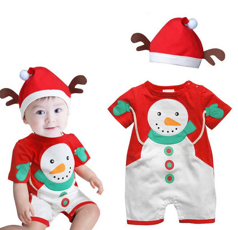 Baby kerstkleding sets jongens shortall + hoed bebe kleding pak eendelig kleding