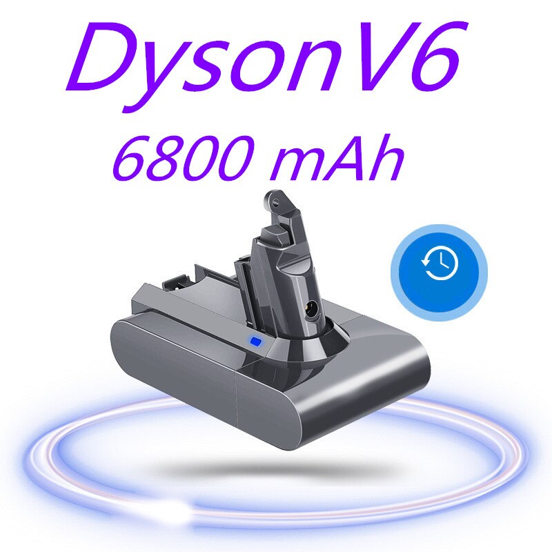 Dyson V6 12800Mah 21.6V 12.8Ah Li-Ion Batterij Voor DC58 DC59 DC61 DC62 DC74 SV09 SV07 SV03 965874-02 Stofzuiger Batterij: Black