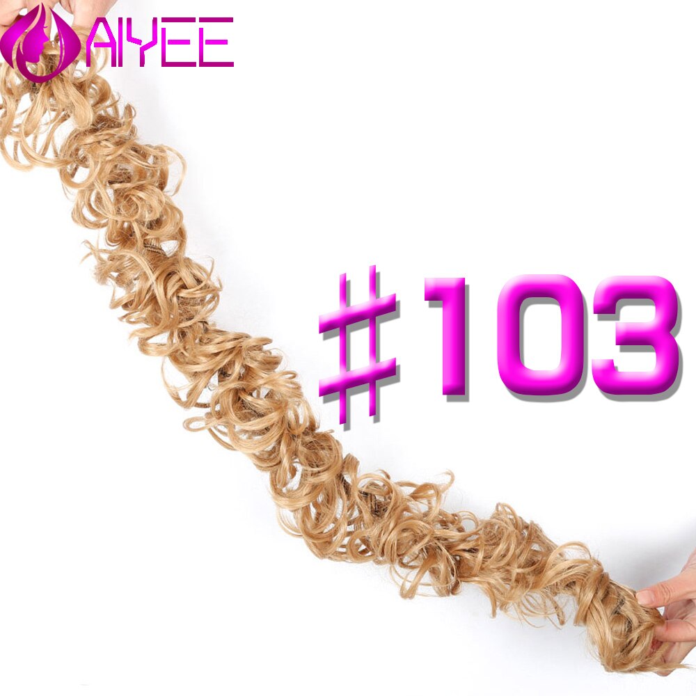 AIYEE bobinado sintético desordenado Chignon Garry Color marrón moño almohadilla elástica cuerda de goma para cabello banda para el cabello diadema para la boda: 103