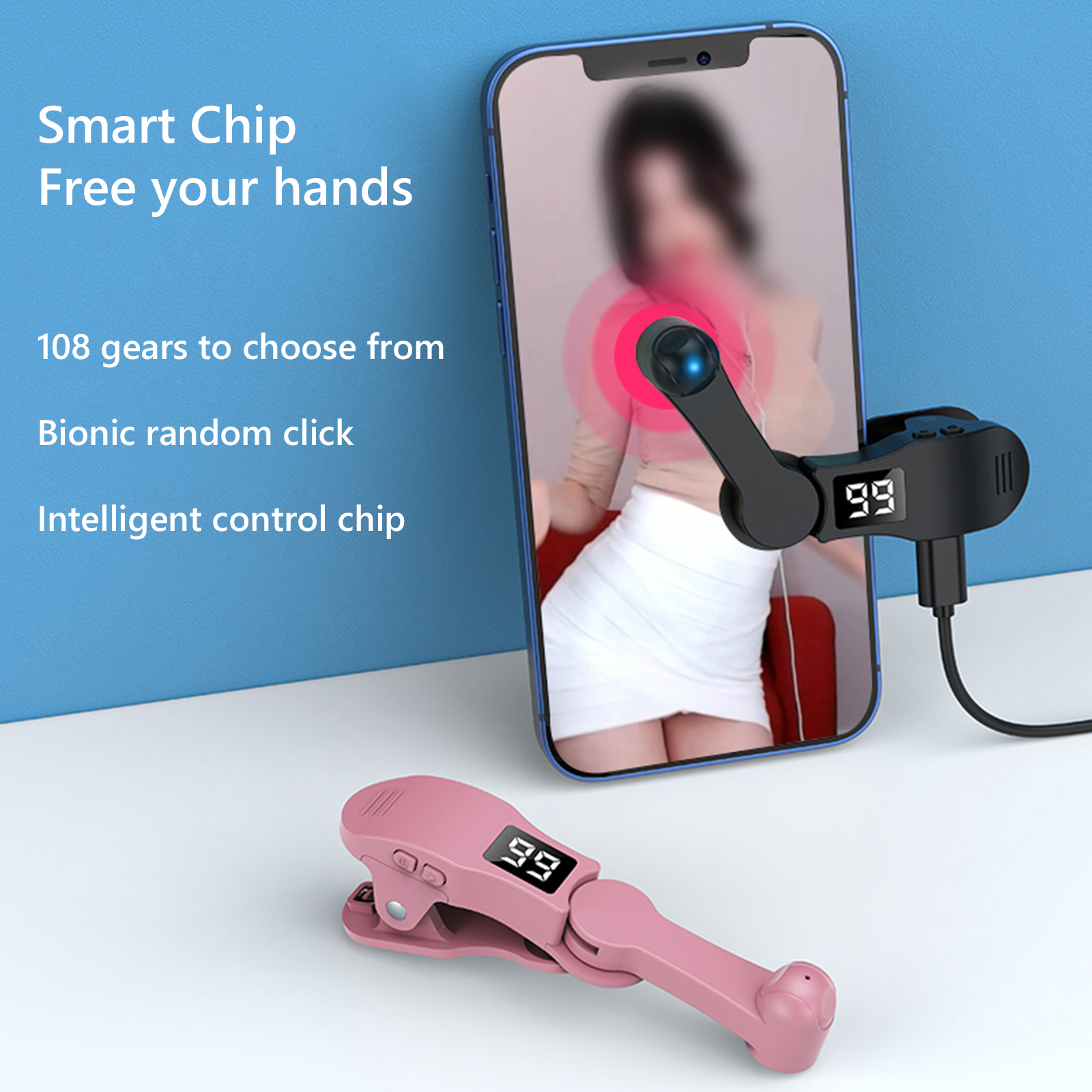 Clic automatico dello schermo per app per telefono, mini clic simulato del dito sul telefono, clip-on, video live, liker, gioco, schermo touch, dispositivo