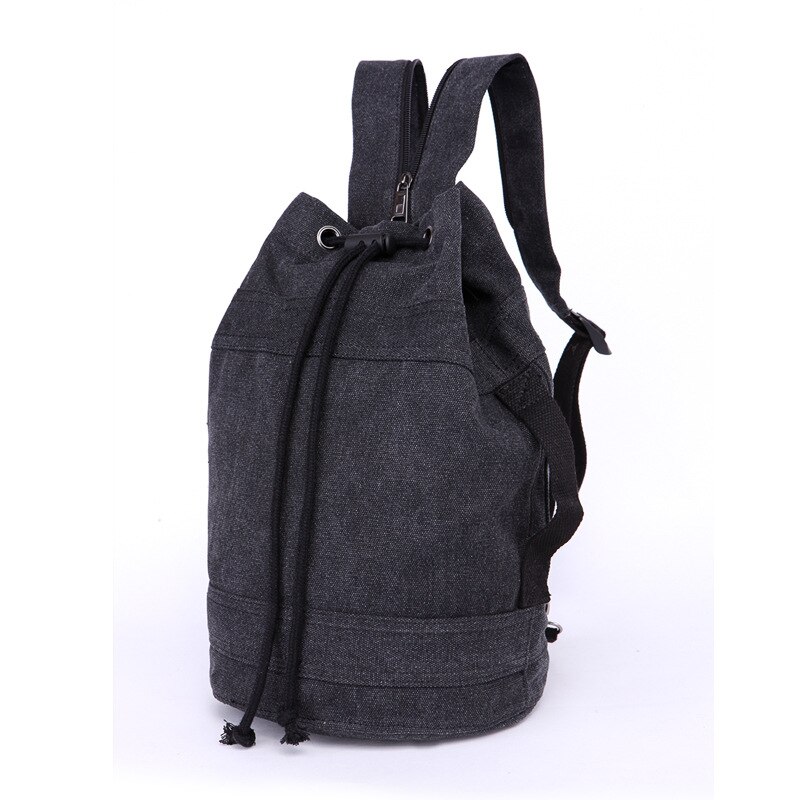 Brand Men's Casual Backpack Korean Canvas Shoulder Bag Trend Couples Basketball Bag Drawstring School Daypack: small black