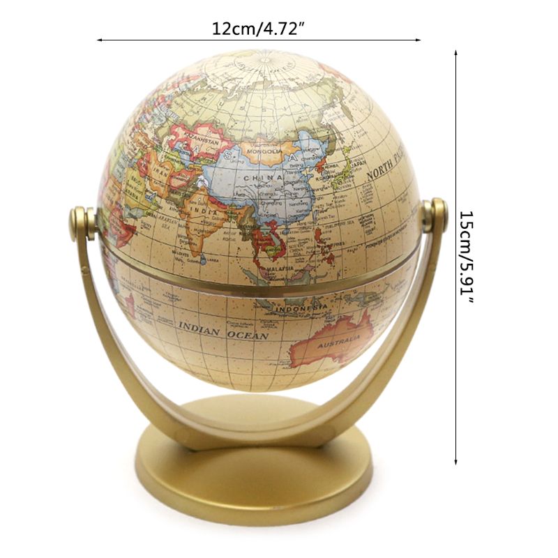Globo de edición en inglés Vintage, decoración del mapa del mundo, globos de tierra con Base, decoración de oficina y hogar para Aula de Geografía