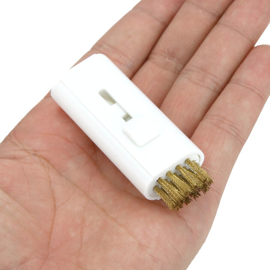 Portable Golf Club Brush Groove Cleaner Mini Pocket Retractable Cleaning Tool Dual Side Wire Bristle for Irons Shoes