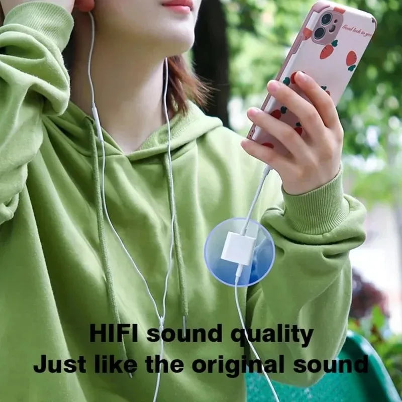 8-pinowe do 3,5 mm gniazdo słuchawkowe Ładowarka Rozgałęźnik Konwerter Audio OTG Adapter do słuchawek IPhone 15 14 13 12 11 Pro Aux Jack